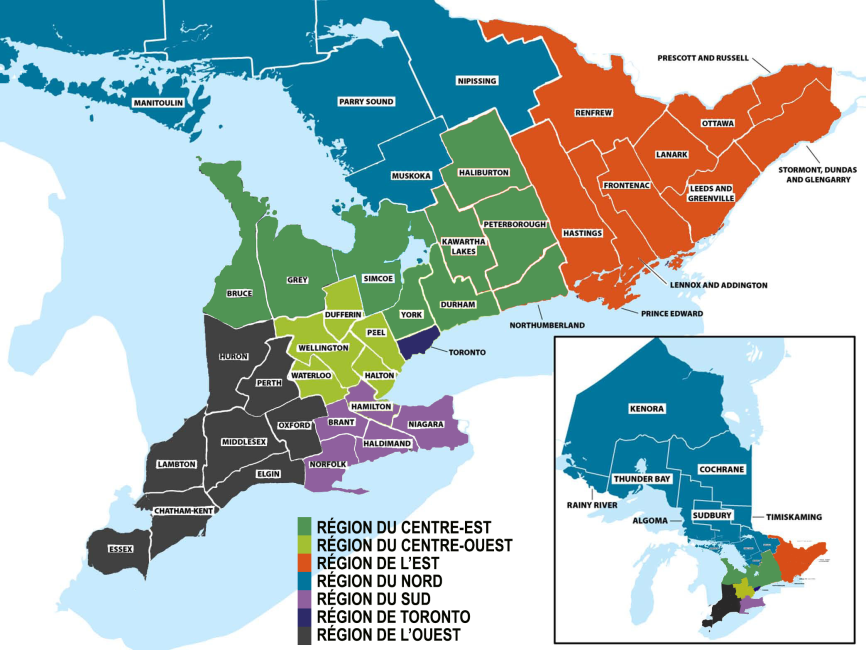 Autism Ontario Regional Map FR