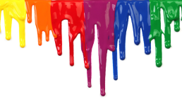 Paint dripping on white canvas