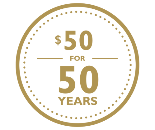50 Dollars for 50 Years