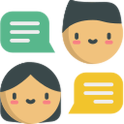 An image of a male and female face speaking French