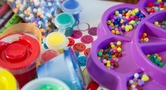 Craft supplies (paint and beads)