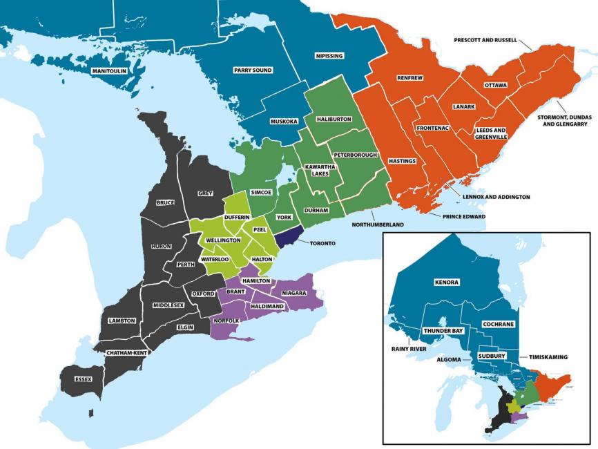 Map of Autism Ontario Regions