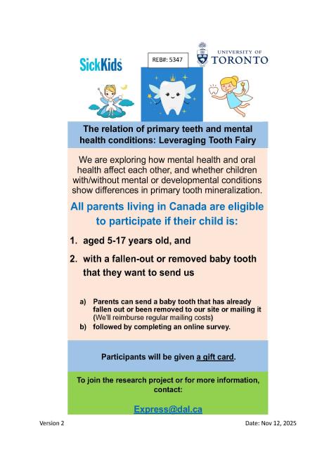 ToothFairy study recruitment poster