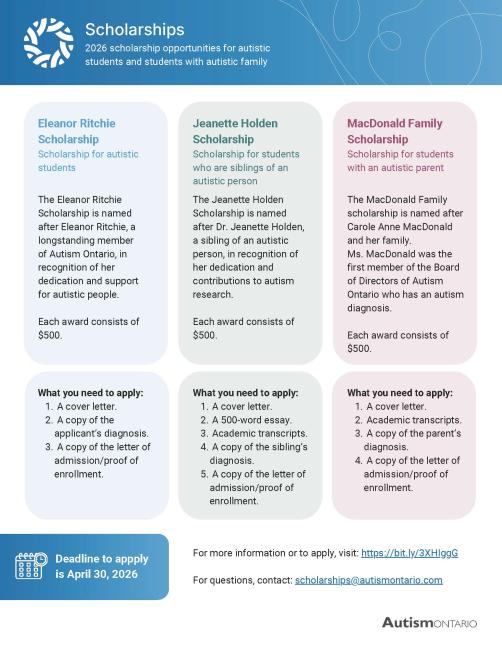 Screenshot of scholarships overview document
