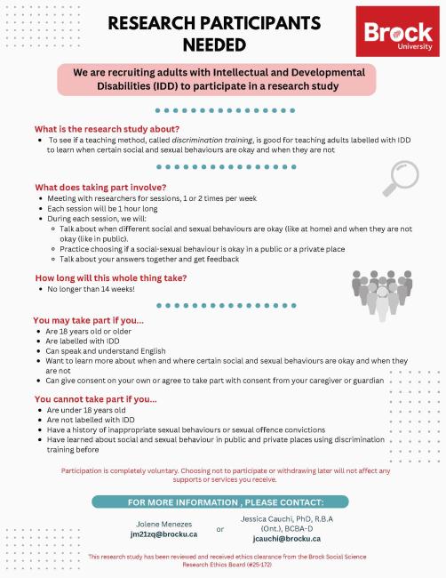 Brock discrimination training study flyer