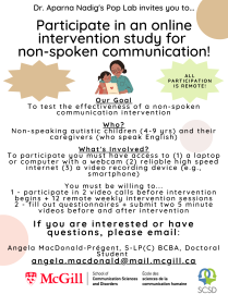 McGill University – Online Intervention Study For Non-Speaking Autistic Children + Caregivers